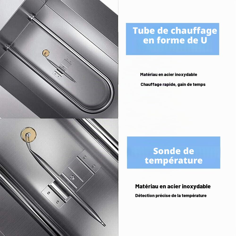 Fayelong Bain-marie pour chocolat chaudière électrique pour faire fondre le chocolat machine à chocolat en acier inoxydable 2 réservoirs 6L 220 V 600 W