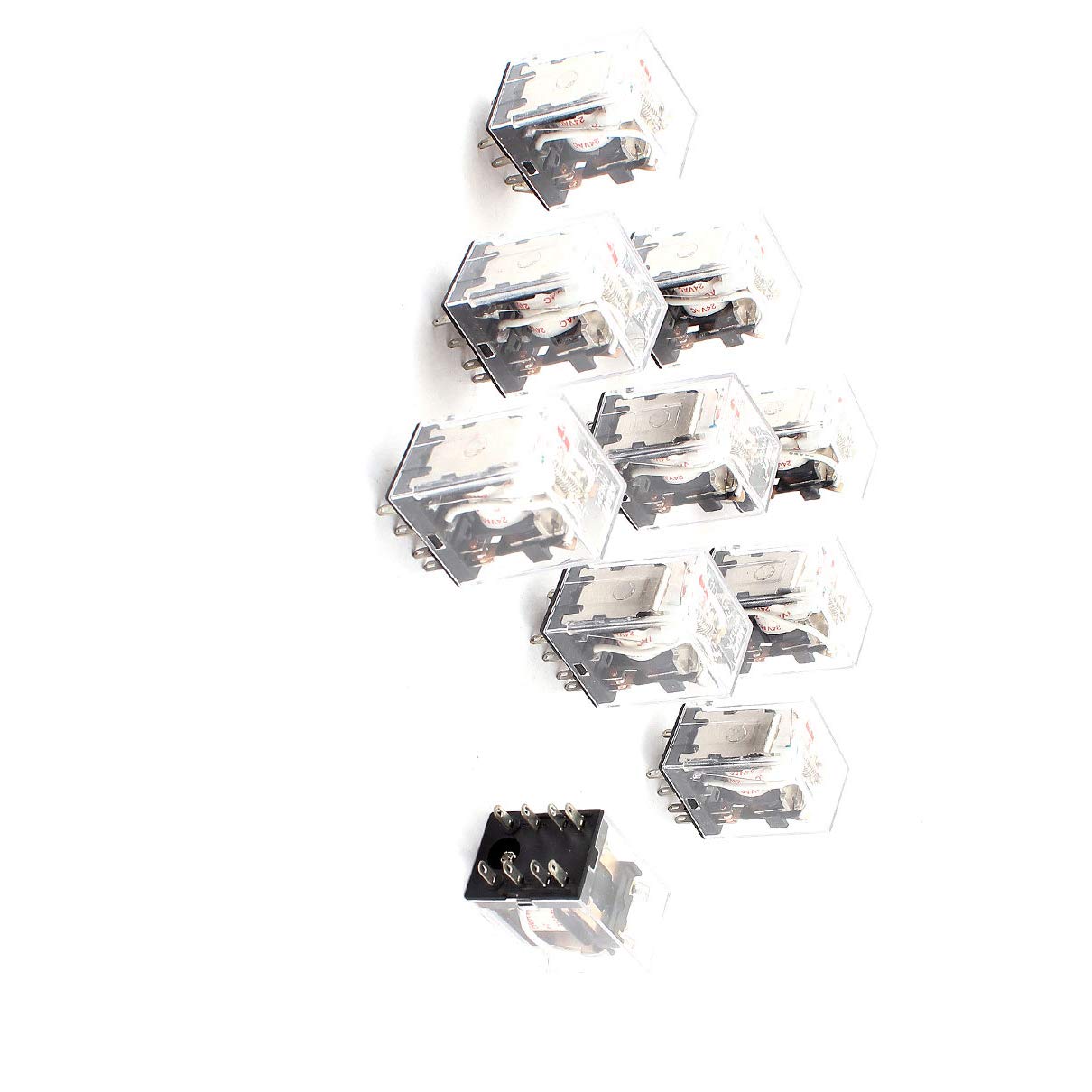 Aexit AC 24V Coil DPDT 8-Pin Red LED Light General Purpose Power Relay 10pcs (c782850cbfe78d30aace72f87d646ffd)