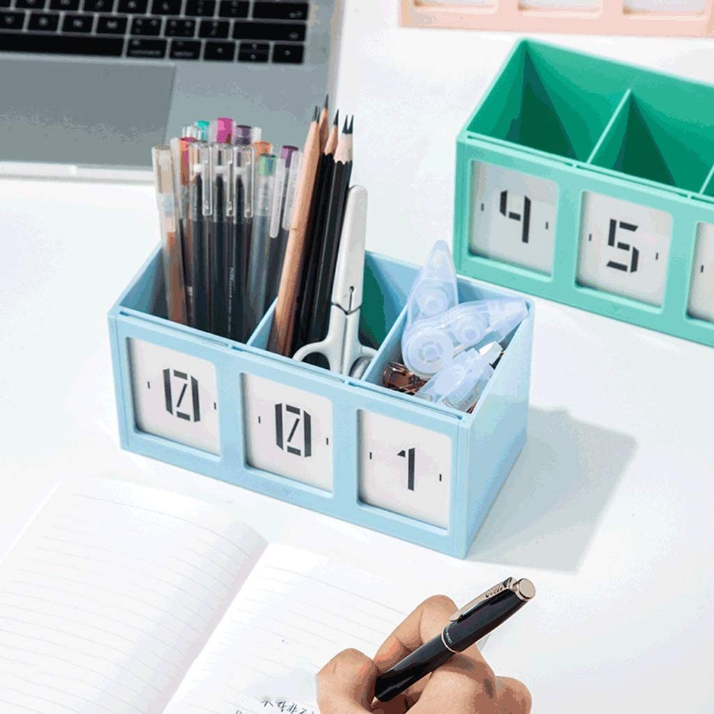 Papelería Portalápices de Cuenta Regresiva, portalápices de Maquillaje de plástico Multifuncional, portalápices Creativo de Gran Capacidad para Oficina y hogar Portalápices