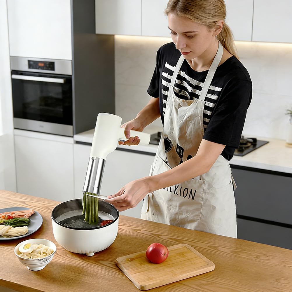 Machine à Pâtes Manuelle Sans Fil Portable 40W avec 5 Moules de Pressage pour Pâtes et Spaghettis