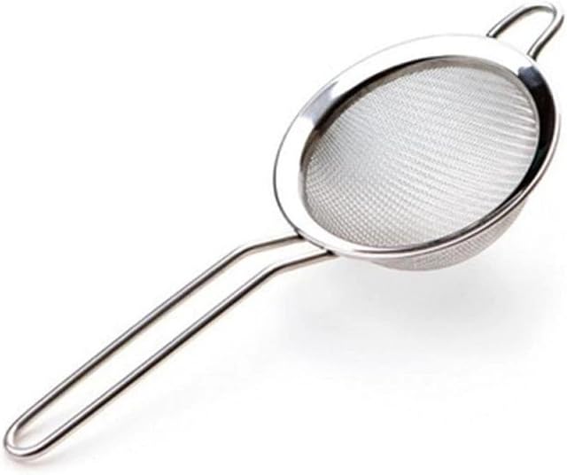 Mesh Strainer Stainless Steel Kitchen Sieve Oil Strainers Fine Mesh Tea Strainer Metal Filter for Cooking Baking Straining Rice Flour Colander Soup Rust Free Dishwasher Safe (Size 12Cm )(1 Pc Only)