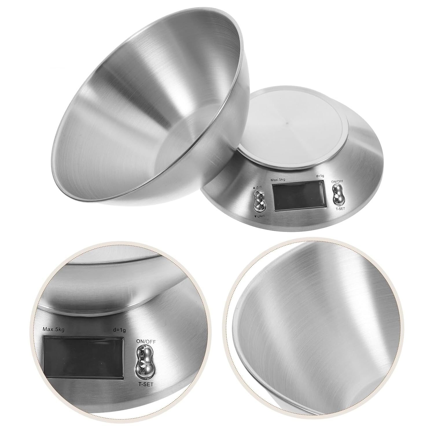 PRETYZOOM Small Electronic Food Scale Stainless Steel Multifunction Kitchen Weighing Gadget for Home and Commercial Use High Capacity Precision Fruit and Cooking Weight Measuring Tool