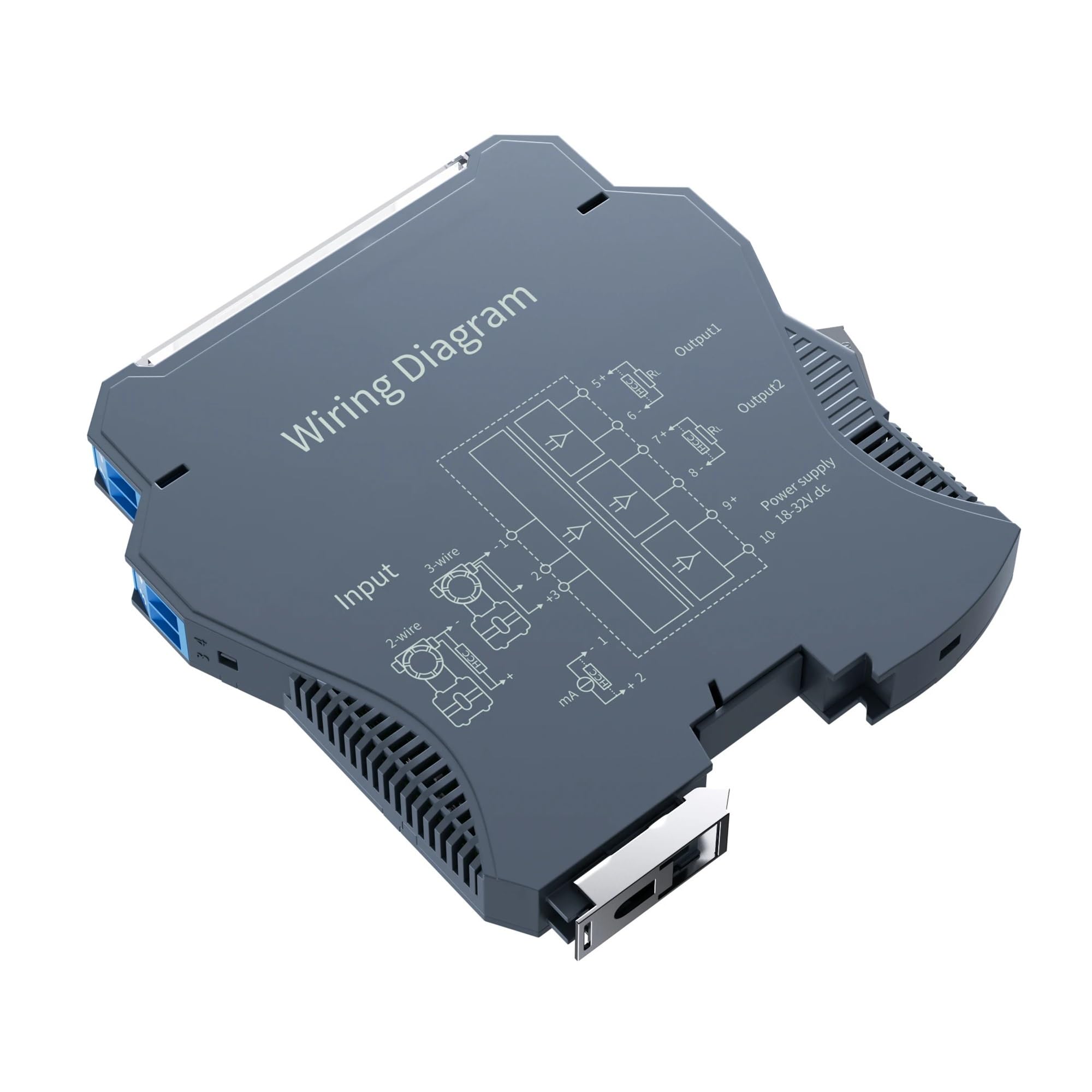 Aislador de señal DC24V 4-20mA 0-10V 0-5V Aislador de señal analógica RS485 1 in 1 out 1 in 2 out 2 in 1 out Convertidor aislador de señal DC (1 in 2 out,0-10V_Input 4-20MA)