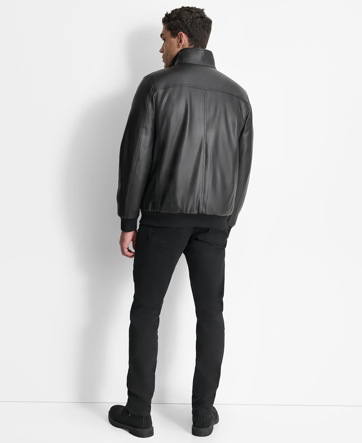 DKNY Men's Faux Leather Soft Durable Jacket - Image 4