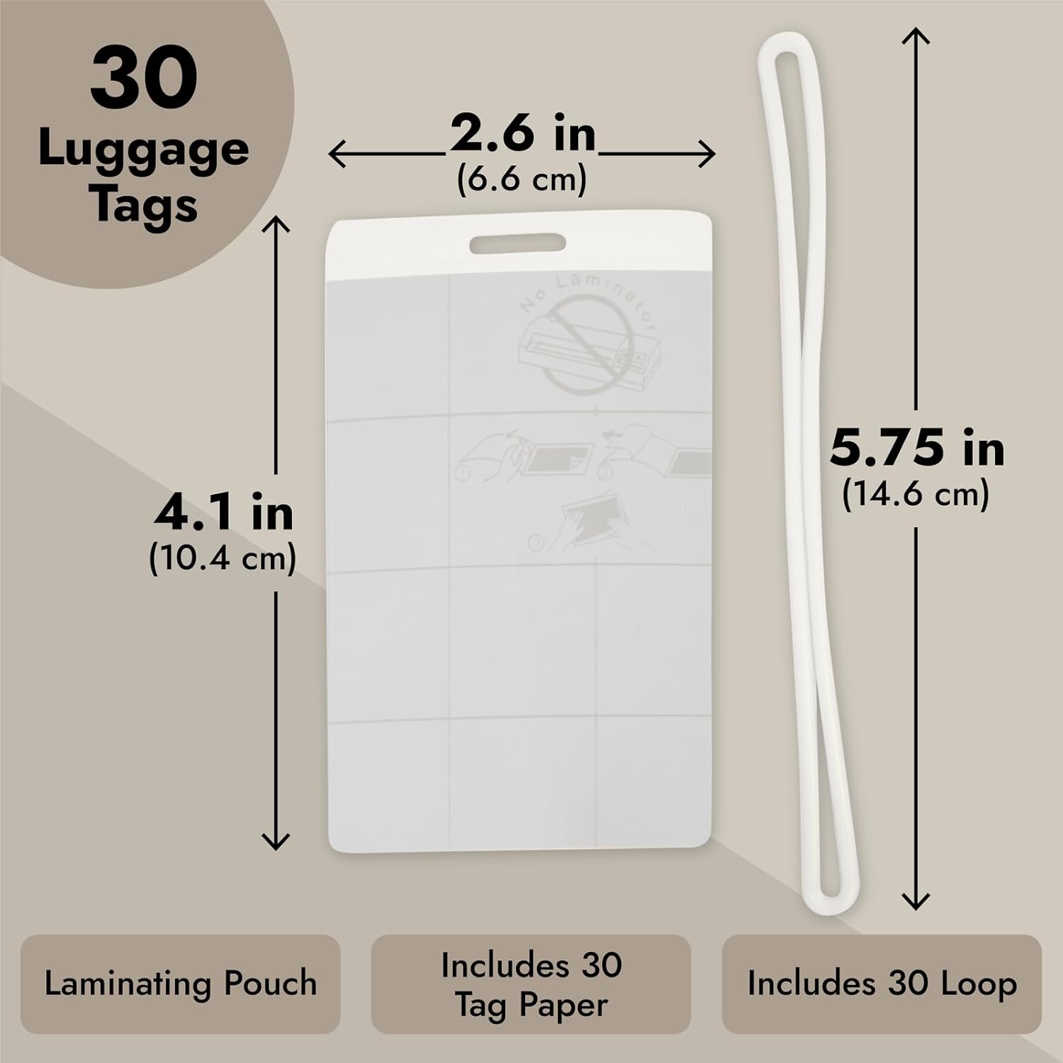 Self-Linating La Tags for Suitcases - in Clear, - Bulk Bag