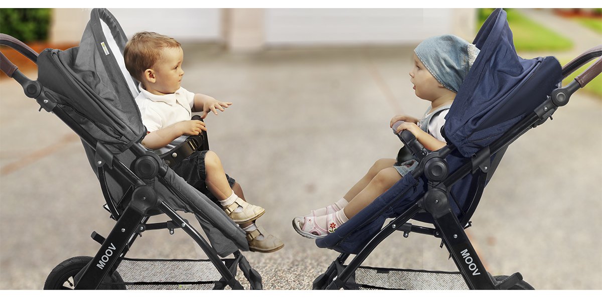 kk Kinderkraft Carrito Bebé 3 Piezas MOOV, Capazo, Silla Paseo, Silla Coche, Azul