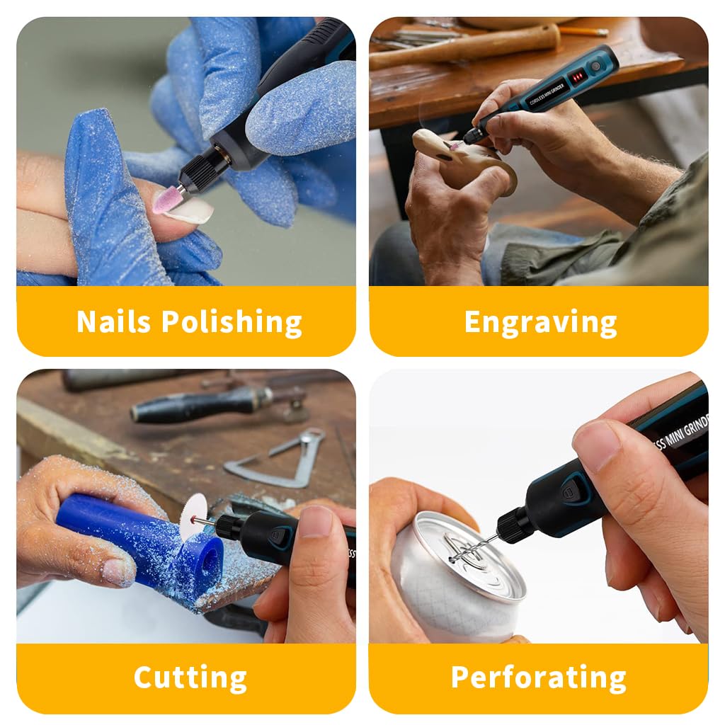 Serplex Electric Engraving Pen Kit, Cordless USB, 44 Bits for Metal, Stone, 2