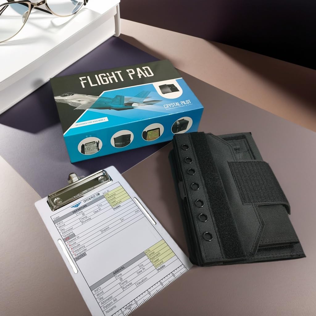 Crystal Pilot Flight Pad 6". 3 in 1 Tablet Kneeboard with VFR-IFR Noteboard/Clipboard. Compatible with Mini iPad 6.… (iPadmini_6)