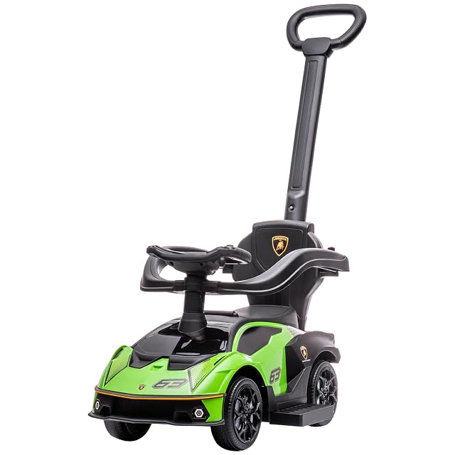 AIYAPLAY 2 en 1 Coche Correpasillos Lamborghini Essenza SCV12 Verde y Negro