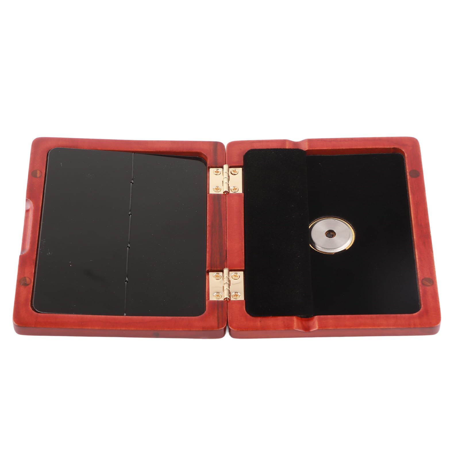 Estuche de Cañas para Clarinete Saxofón de Madera Maciza con Higrómetro, Goma e Interruptor Magnético para 5 Cañas (ámbar)