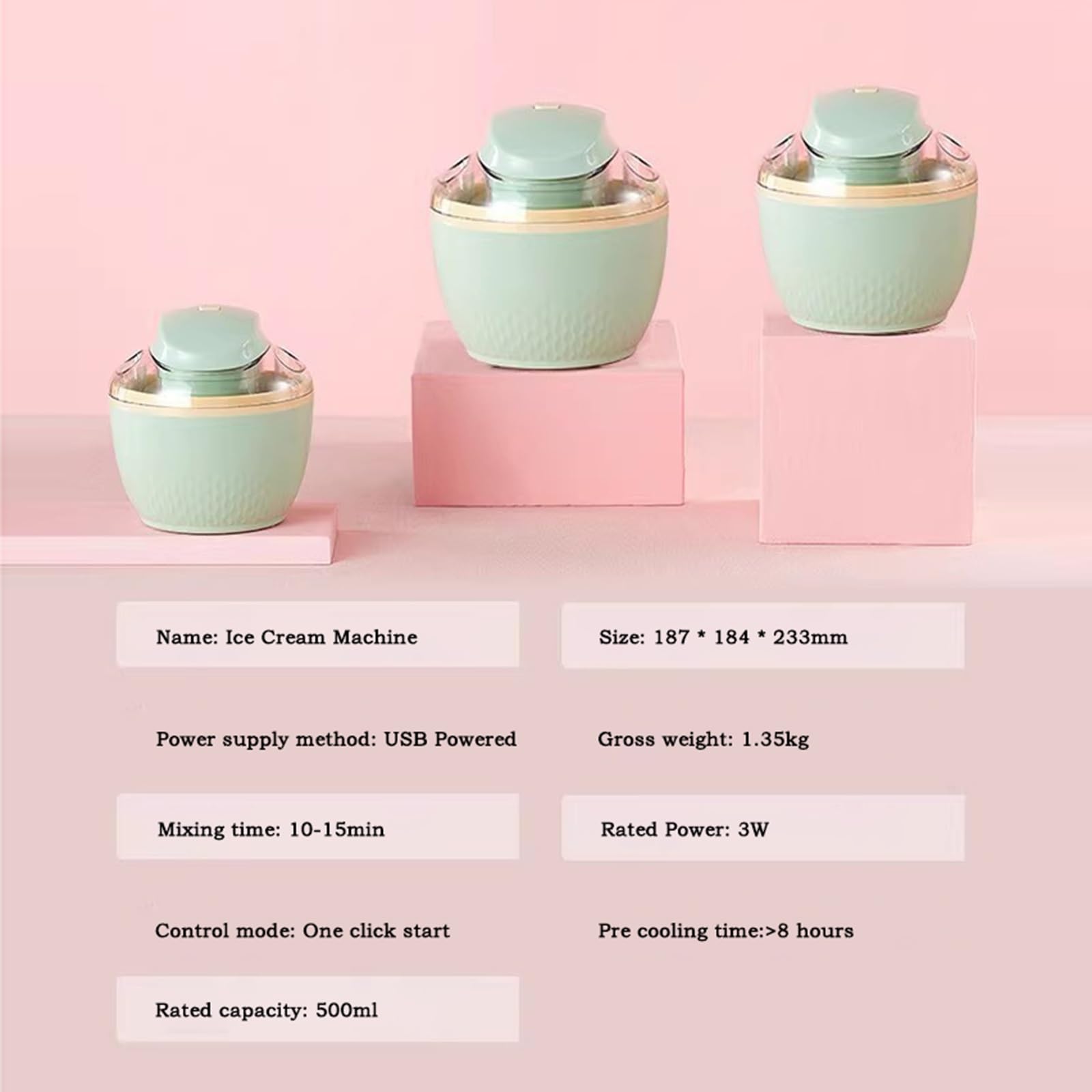 DCYEQRQ Ice Cream Maker Ice Cream Machine Small Homemade Fruit Yogurt Ice Cream Machine Home Fully Automatic Ice Cream Making Machine DIY Ice Cream Machine