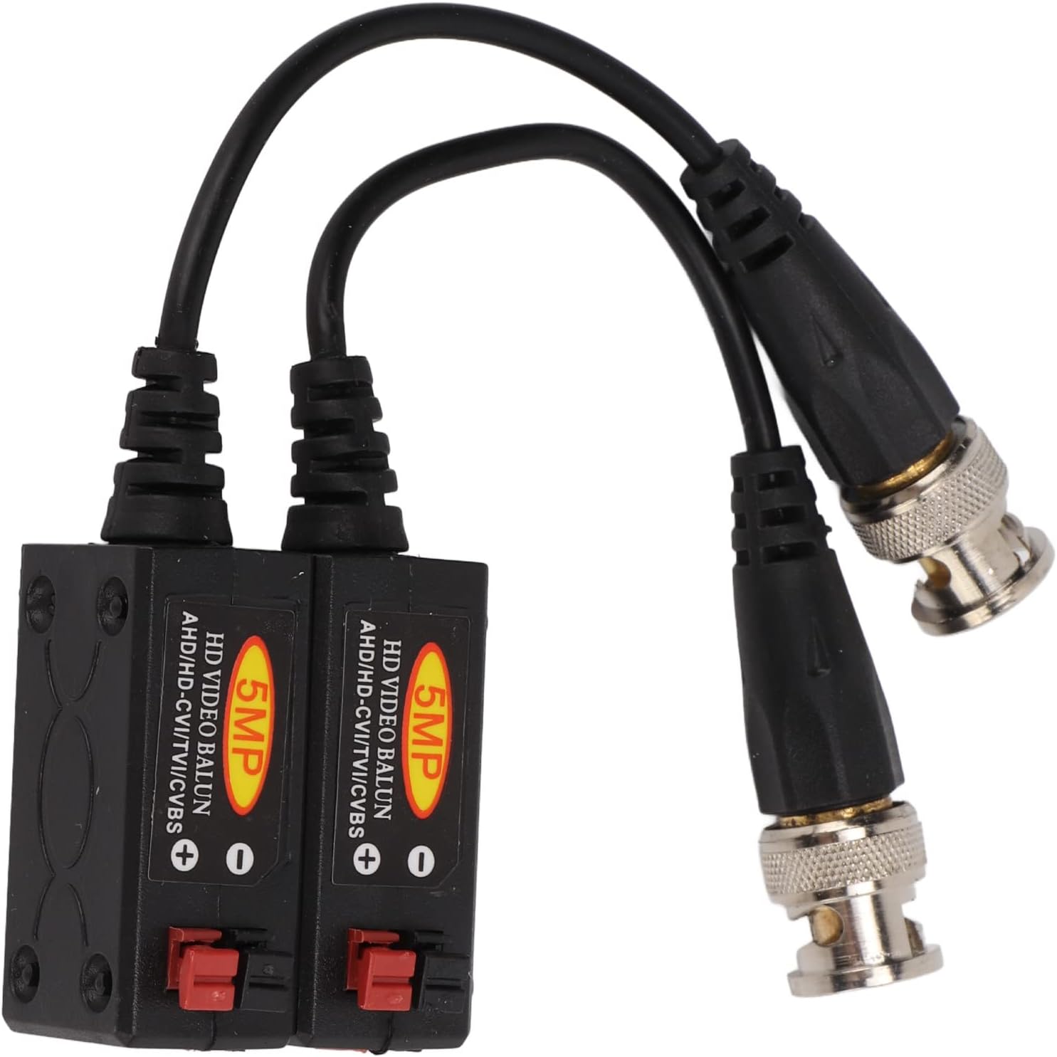 Dioche 1 Pair Passive Video Balun, HD Video Balun Transmitter, 5MP 1 Channel CVI TVI AHD Transceiver for Security Camera System