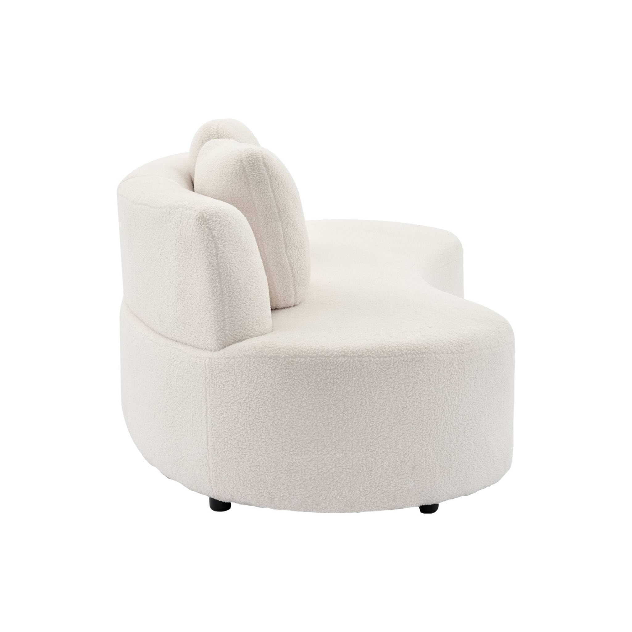3 Sitzer-Sofa, mit organischer Komma-Form und Bouclé-Bezug - WAVE B 232 x T 97 x H 68cm