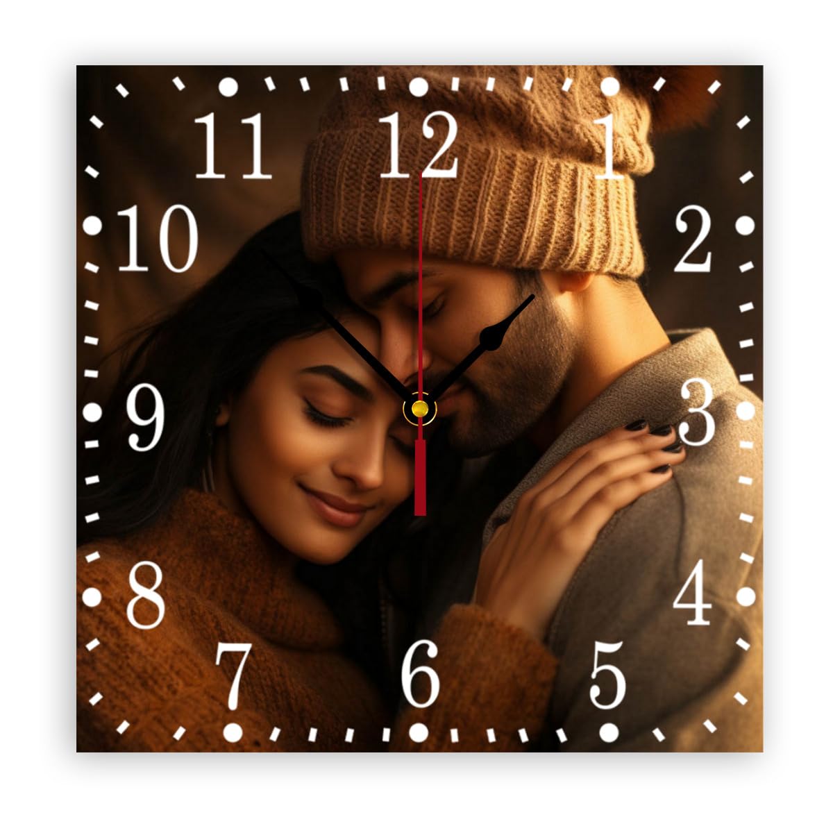 Custom Square Wall Clock 10", Personalized Wall Clock with Photo Text, Personalized Picture Clock, Customized Gift for Anniversary Wedding Fits Living