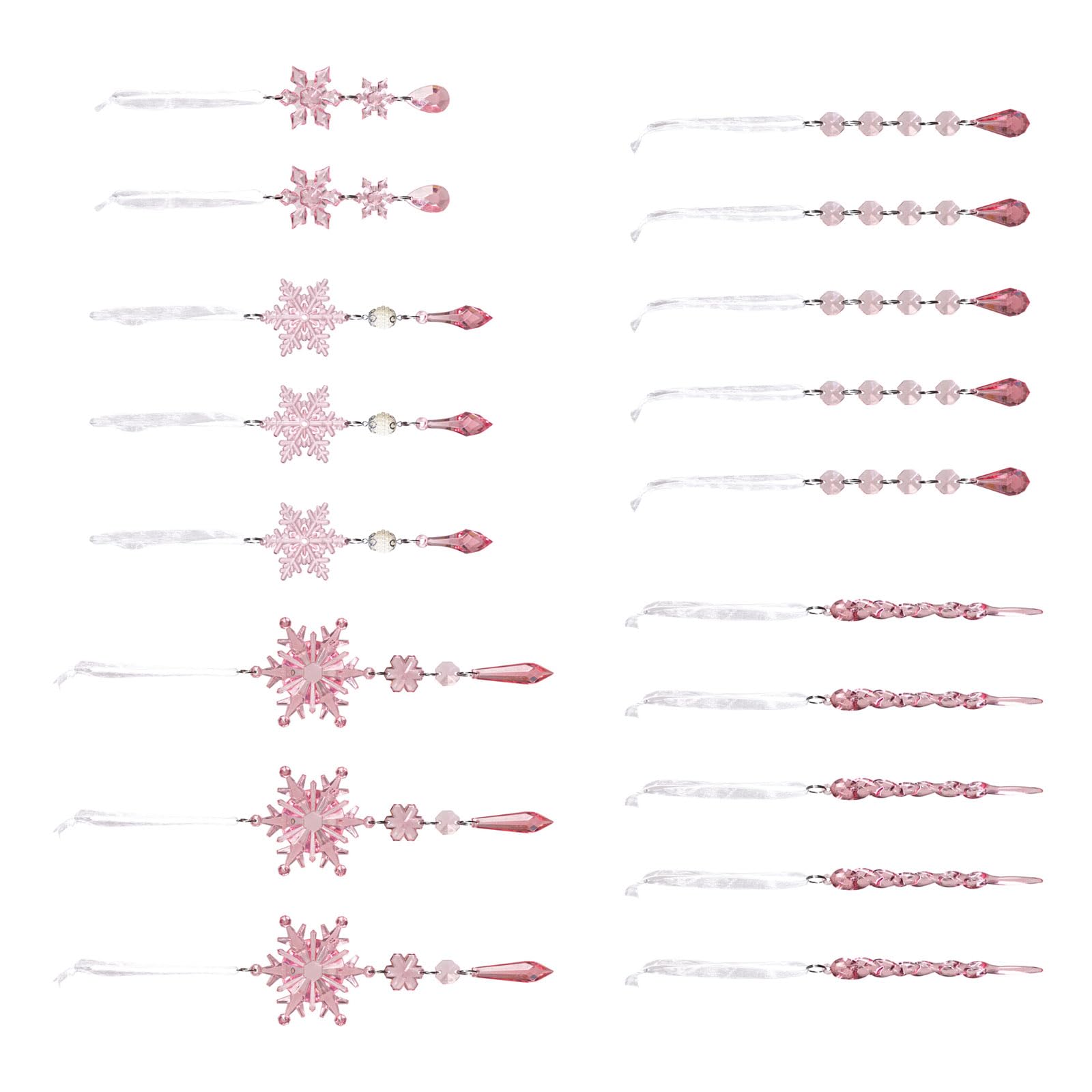 Tsophreniq 3 18pcs Transparent Acrylic Snowflake Hanging Ornaments, Christmas Tree Decorations for Window Home Festival Acrylic Christmas Tree Ornament
