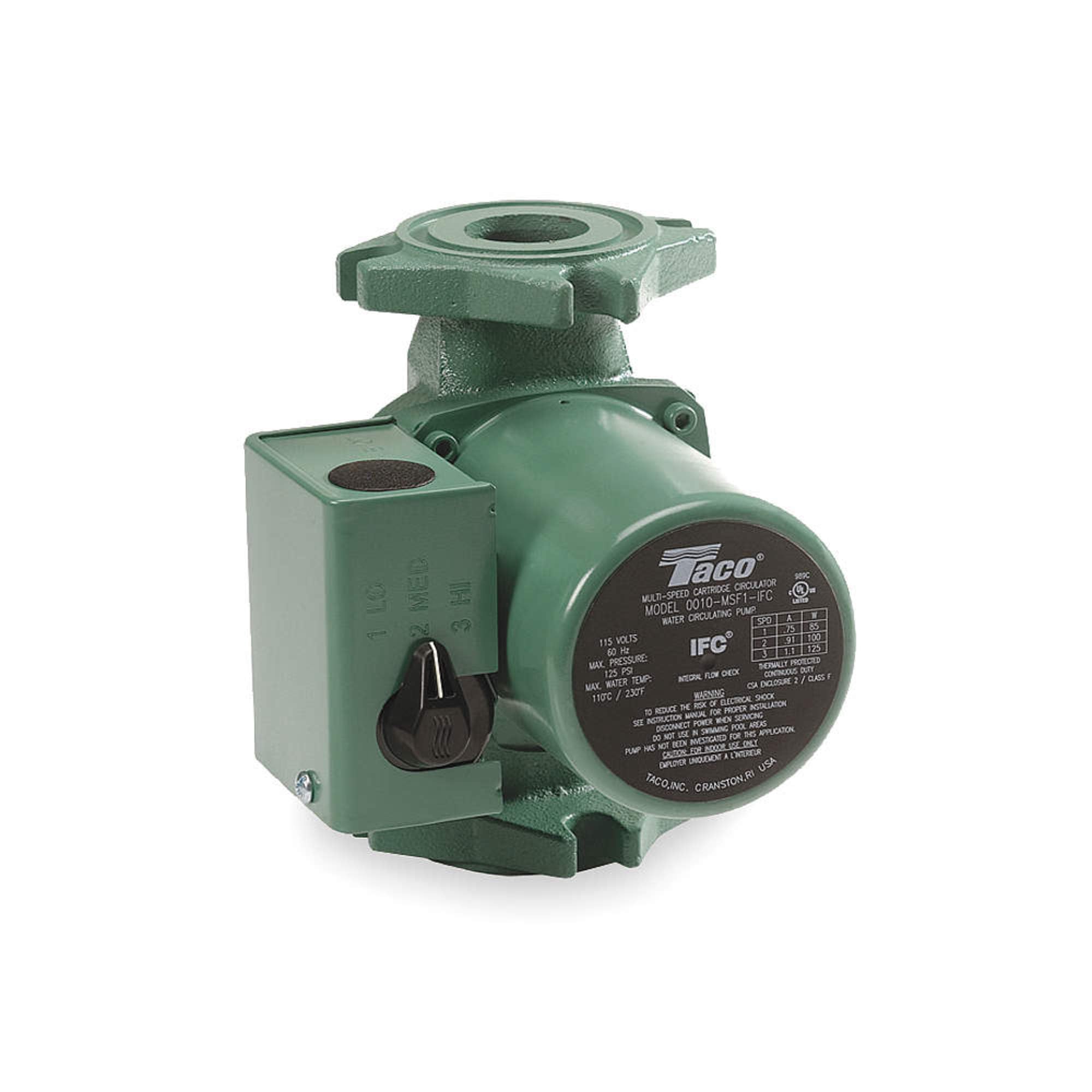 Taco 0010-MSF2-IFC Universal Service Circulator, 3-Speed, Cast Iron with Integral Flow Check