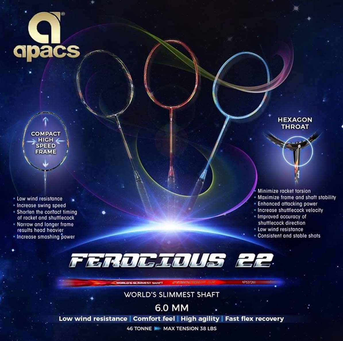 Amazon | [apacs] アパックス バドミントンラケット フェロー