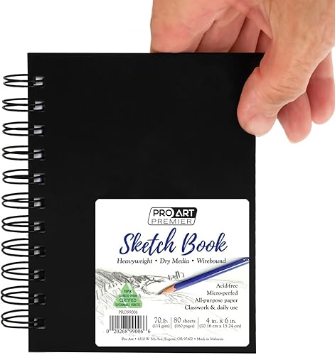 Miniatura 7 de Pro Art Libro de bocetos Prem 4x6 80sht 70# Wire
