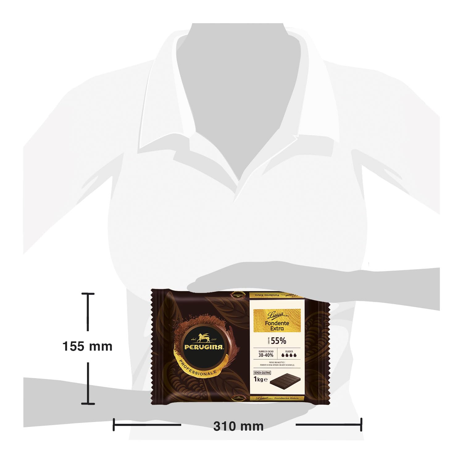 PERUGINA PROFESSIONALE Cioccolato Fondente Extra Luisa, Blocco 1kg