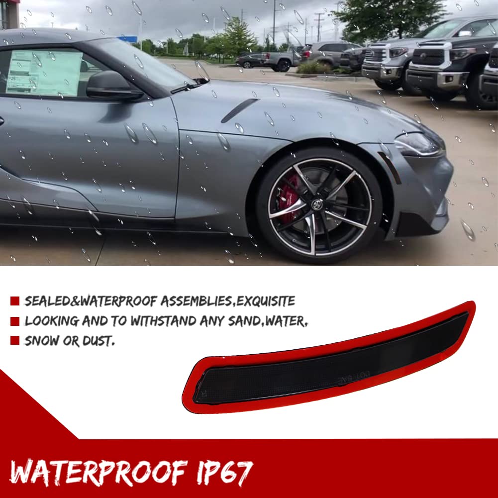 Smoke Tint Overlay For Toyota GR Supra Rear Bumper Side Reflectors - Pre-Cut Vinyl Kit