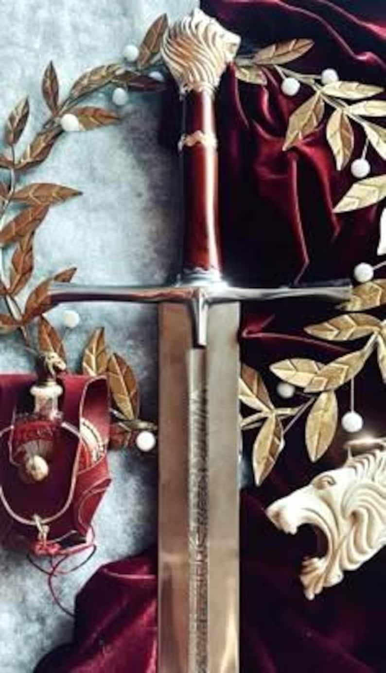 Handmade Fantasy Long Sword Replica | Medieval Movie-Inspired | Full Metal Collectible Blade | Cosplay Prop & Gift for Him or Her | Decorative Display