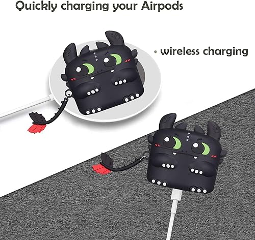 Miniatura 4 de Funda protectora de silicona compatible con Airpods AIYAAIYA 3D de dibujos animados lindo aspecto creativo, divertido, impermeable, a prueba de