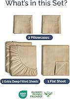 Vista 189 de Extra Deep Pocket Split King Sheets - 5 Piece Breathable & Cooling Bed Sheets - Hotel Luxury Bed Sheet Set - Soft, Wrinkle Free & Comfy - Easily