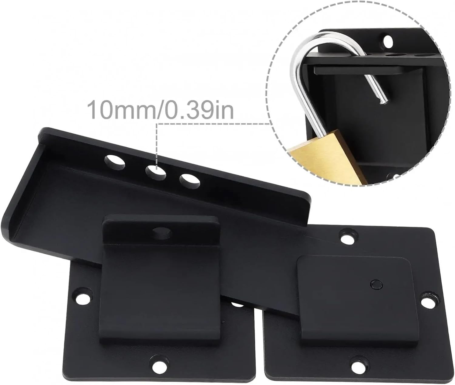 Flip Latch 7.6inches Aluminum Alloy Flip Gate Latch Lock for Outdoor Wooden Fence/Swing and Sliding Open Gate with Padlock Holes for Barn Door, Sliding Door