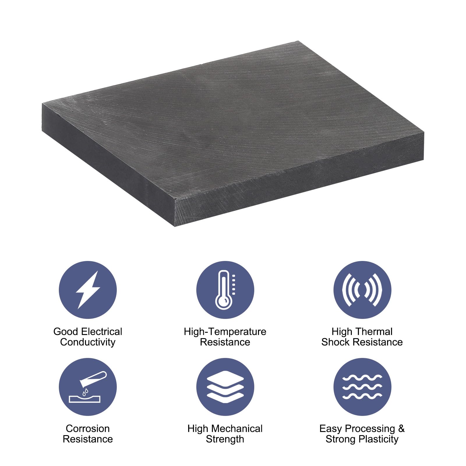 QUARKZMAN Bloc de Graphite en Lingot, Rectangle, Plaque D'Électrode en Graphite 150x95x16mm pour La Fusion, La Coulée, L'Électrolyse Et L'Électroplacage