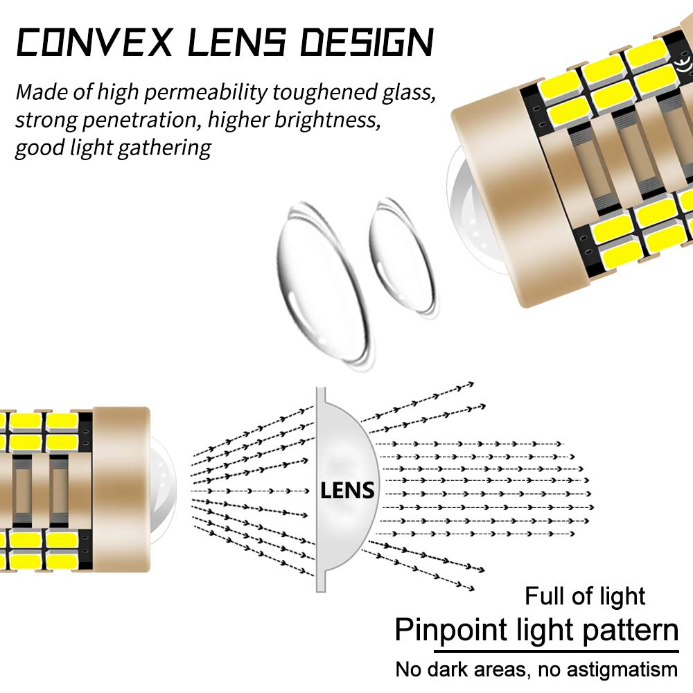 KaiDengZhe 2PCS Ampoules LED 3157 3057 T25 P27/7W Blanc - Feux Stop Double Lentille 21SMD 2835 12V Haute Luminosité