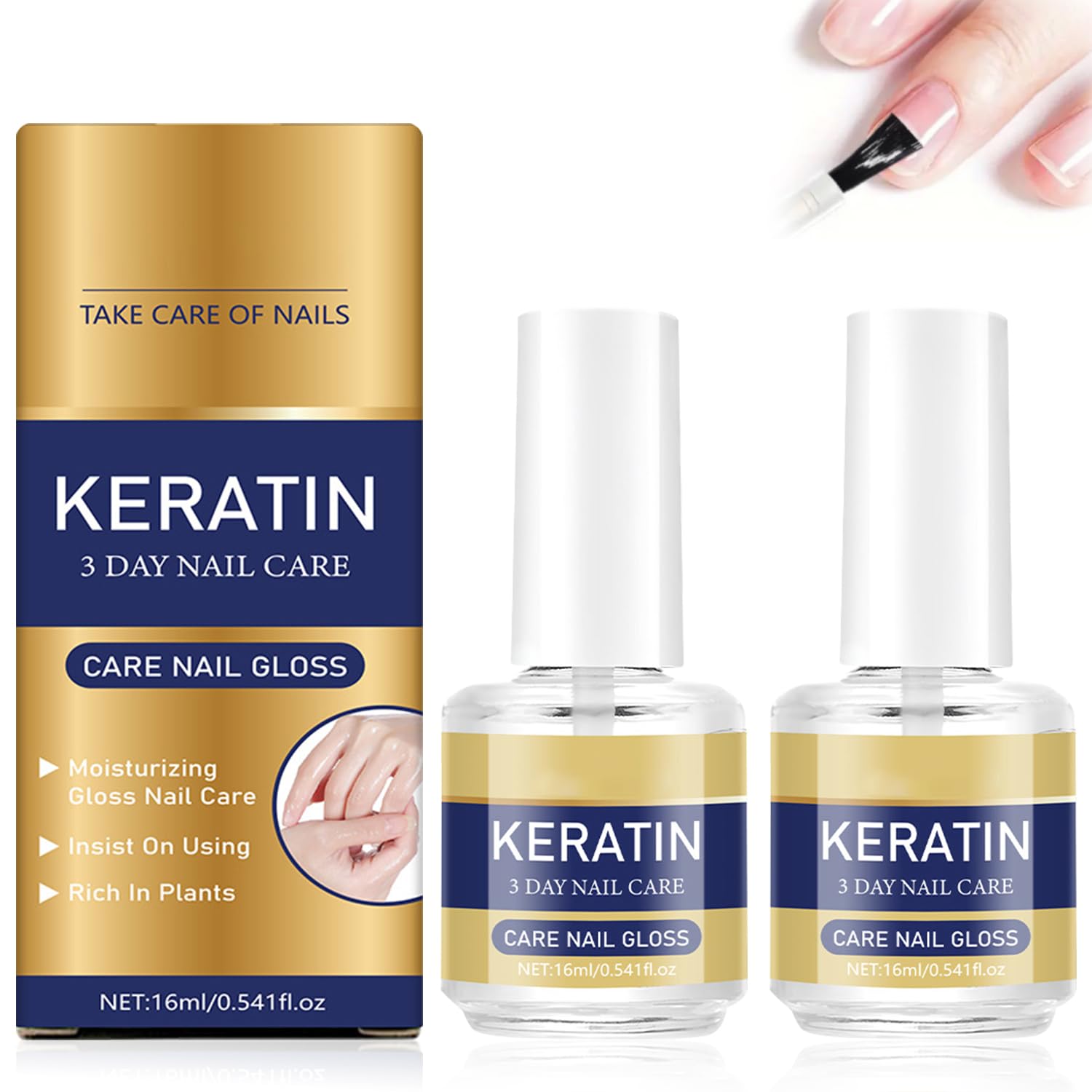 2 PCS 3 Days Nail Care - Keratin Nail Care Oil, Moisturizing Treatment for Strong, Glossy Nails, Repairs Dry & Weak Nails with Aloe Vera & Lavender