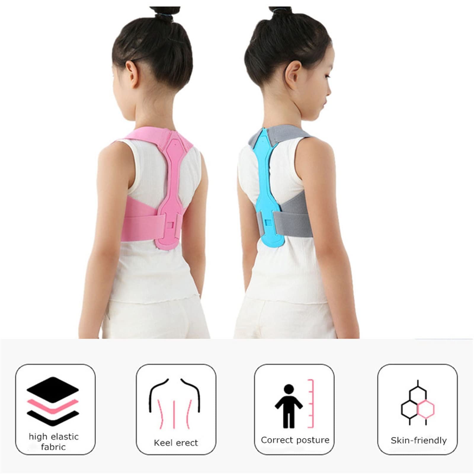Correttore per la Schiena Bambini Spalla per Bambini Supporto per tutore per la Schiena Supporto per Postura Magnetica Regolabile Supporto Lombare per Colonna vertebrale Cintura per Salute e Relax