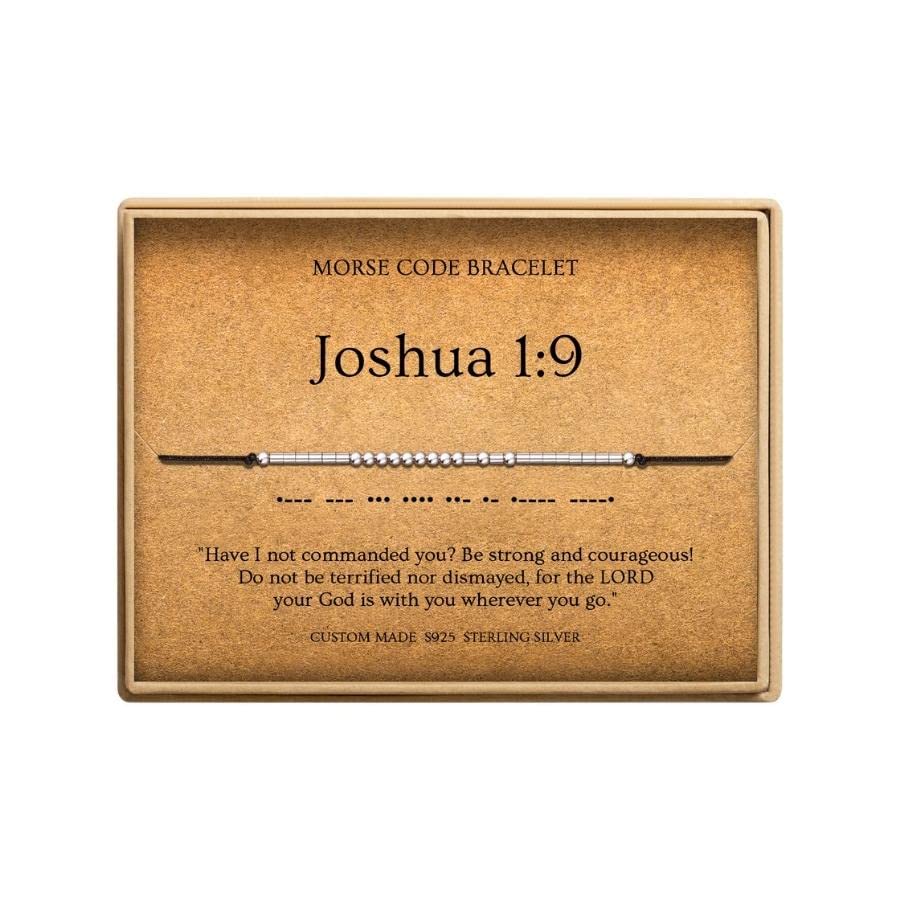 Loved CreationsMorse Code Bracelets for Women, Christian Bible Verse Bracelets, Scripture S925 Sterling Silver Inspirational Faith Jewelry, Religious Gifts for Women