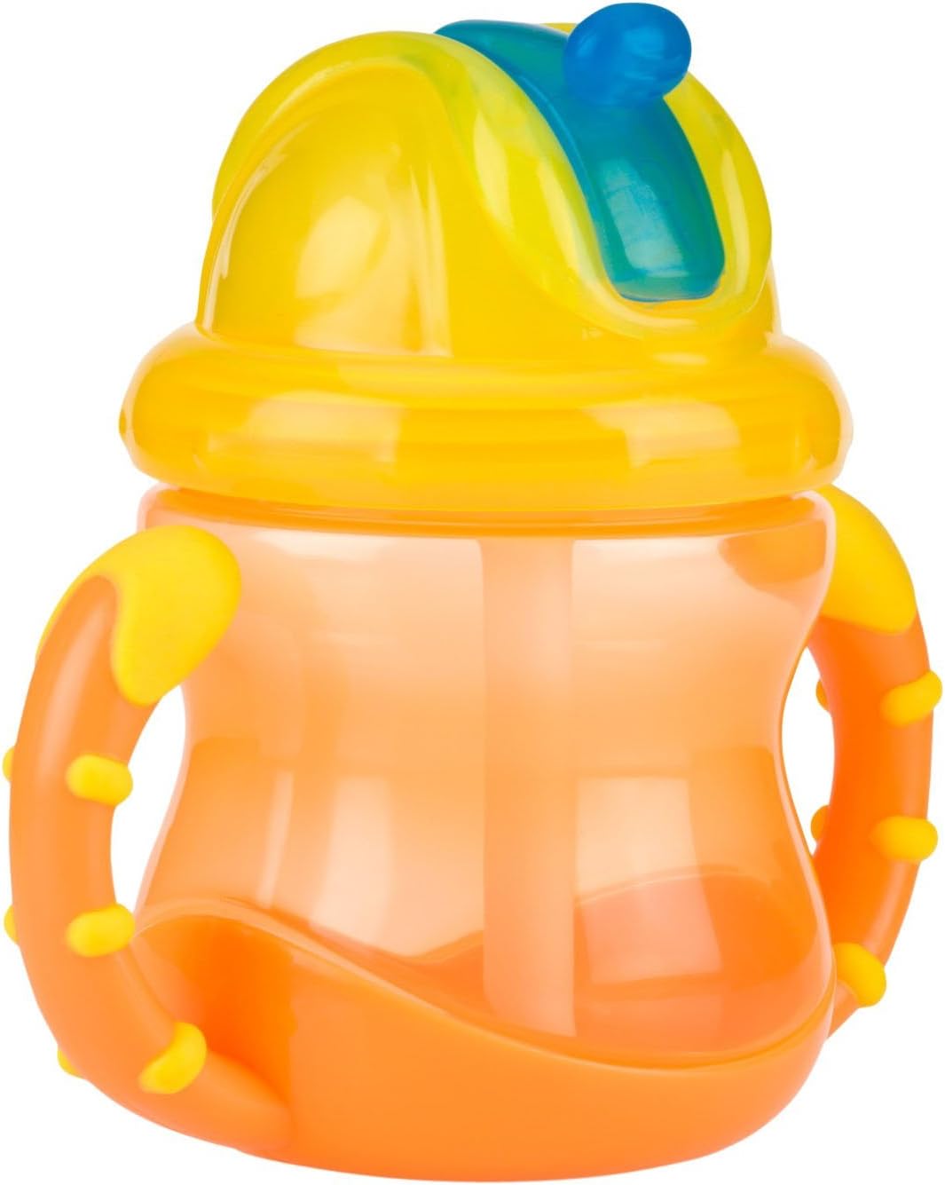 Nuby Two-Handle Flip N' Sip Straw Cup, 8 Ounce, Colors May Vary