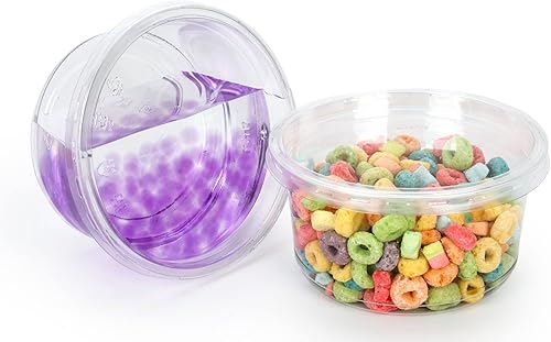 Miniatura 10 de Golden Apple, Combo de contenedor redondo de plástico PET reciclado ultra transparente de 16 onzas y tapa de cúpula - 20 juegos