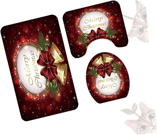 Miniatura 6 de Didiseaon Tapete absorbente de agua 3 1, tapete de baño de Navidad, tapete de contorno de Navidad, tapete antideslizante para el suelo, tapete de