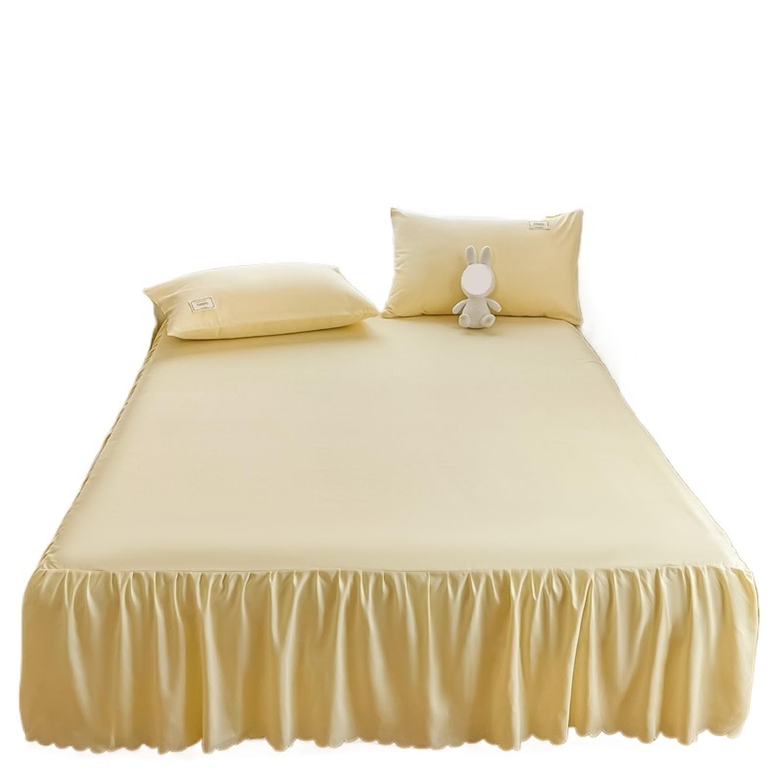 EJvkrbtx Ruffle Wrap Bedspread Bed Skirt Set With Pillowcase 3pcs Multiple Sizes(14,120x200cmx30cm 3pcs)