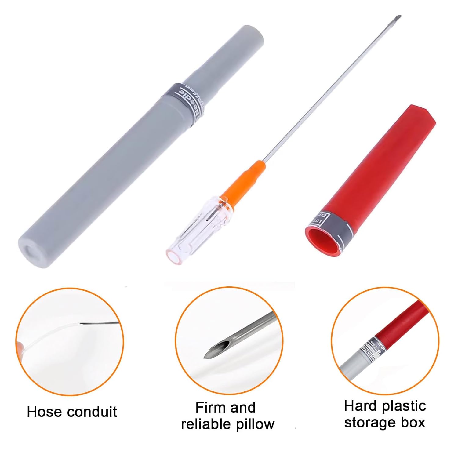 Emergency Decompression Needles, Lightweight First Aid Accessory 14G Piercing Needles for Outdoor Exploration Camping Trekking, 5pcs/set