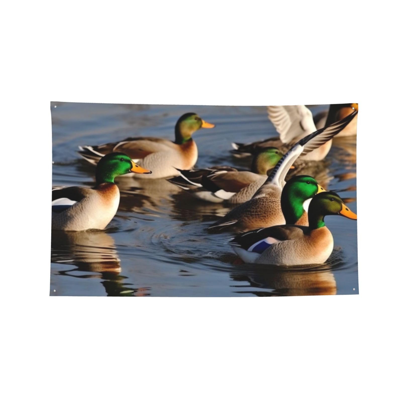 Bannière canards colverts grand format : idéal pour votre fête extérieure et soirée bar rustic