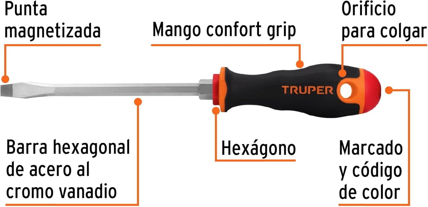 flathead screwdriver 5 / 16x6 'comfort grip handle