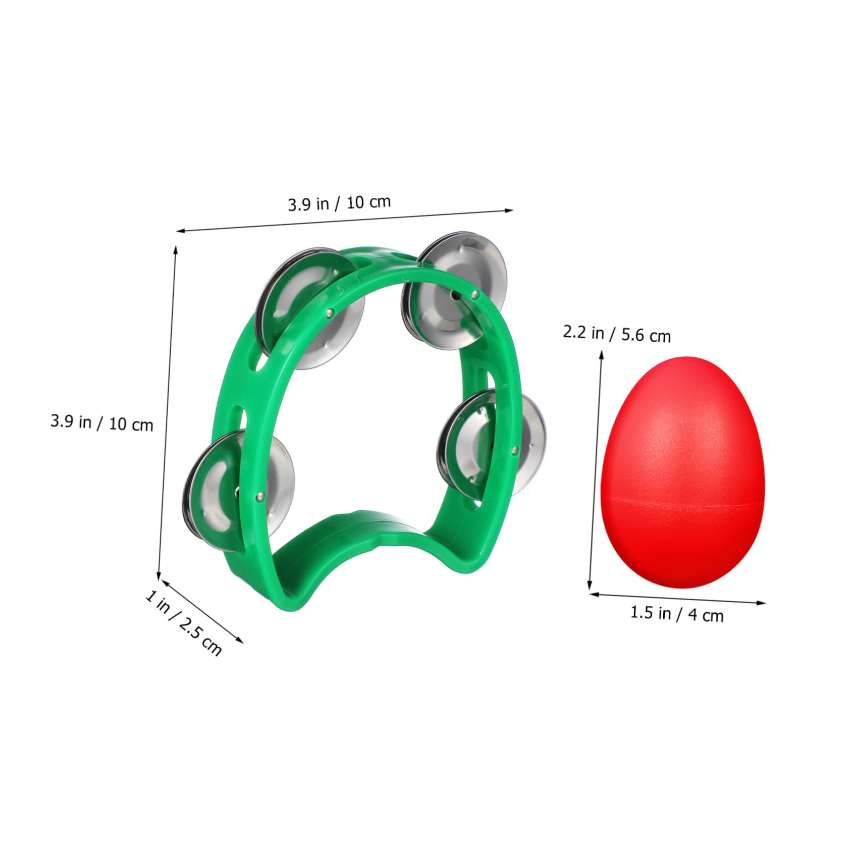 BESPORTBLE 8 Pcs Half Moon Tambourine Kit Lightweight Handheld Percussion Instrument for Egg Shakers for Music Classes Celebrations Parties