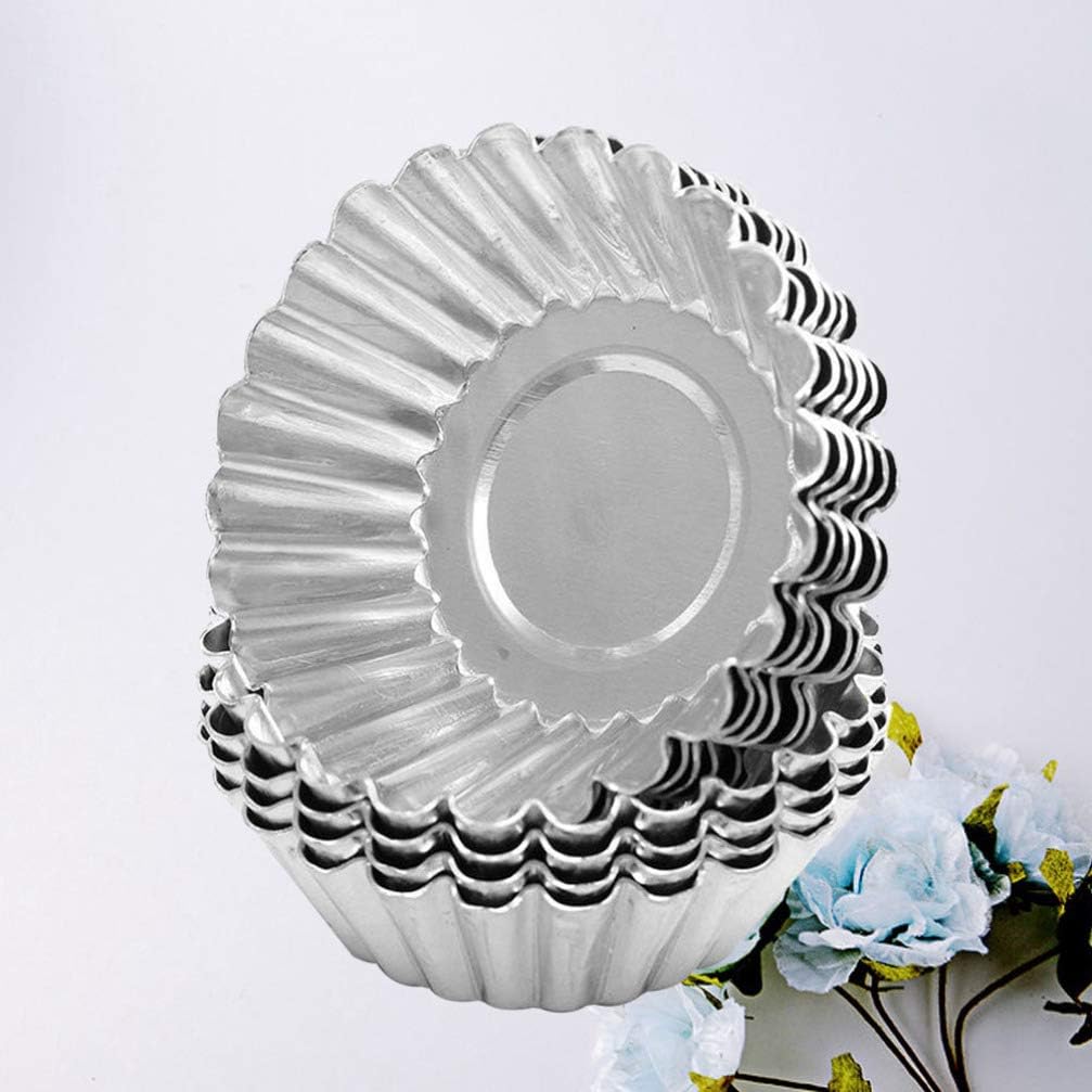 Cabilock 100pcs Nonstick Egg Tart Moulds Tin Baking Cups for Cupcakes Cakes Cookies Metal Tart Baking Tools for Muffins Pies and Desserts