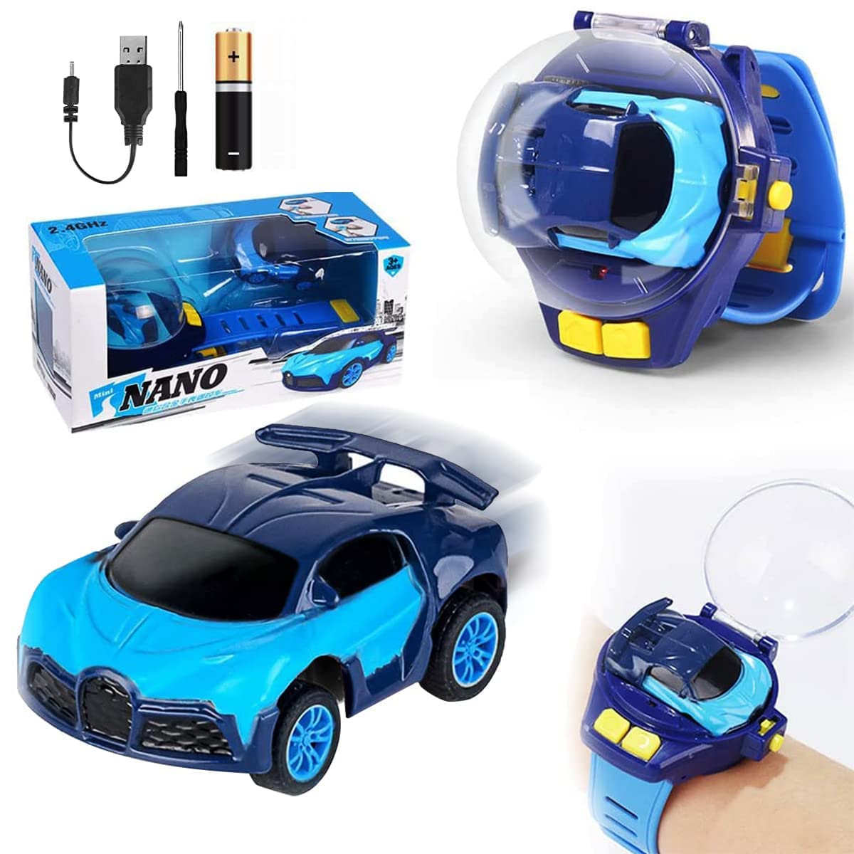 Magicwand【Pack of 2】2.4 Ghz USB Rechargeable Miniature Wrist Watch Wireless Cars for Kids with DustProof Dome Garage【Random Designs】 (B0C6G1SFHM) Amazon Price History, Amazon Price Tracker