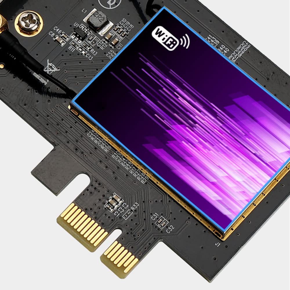 Carte RéSeau 3000 Mbps WiFi 6 PCIE X1 Bluetooth 5.0 Wifi6, Carte RéSeau Double Bande 2.4G/5.8G, 802.11 AX PCI-E X1/X4/X8/X16