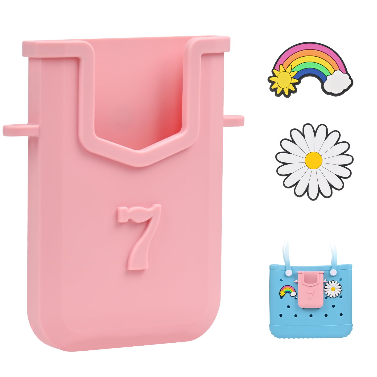 Silicone Phone Holder for Bogg Beach Bag - Charm Insert Accessory and Attachment - Fits Most Phones