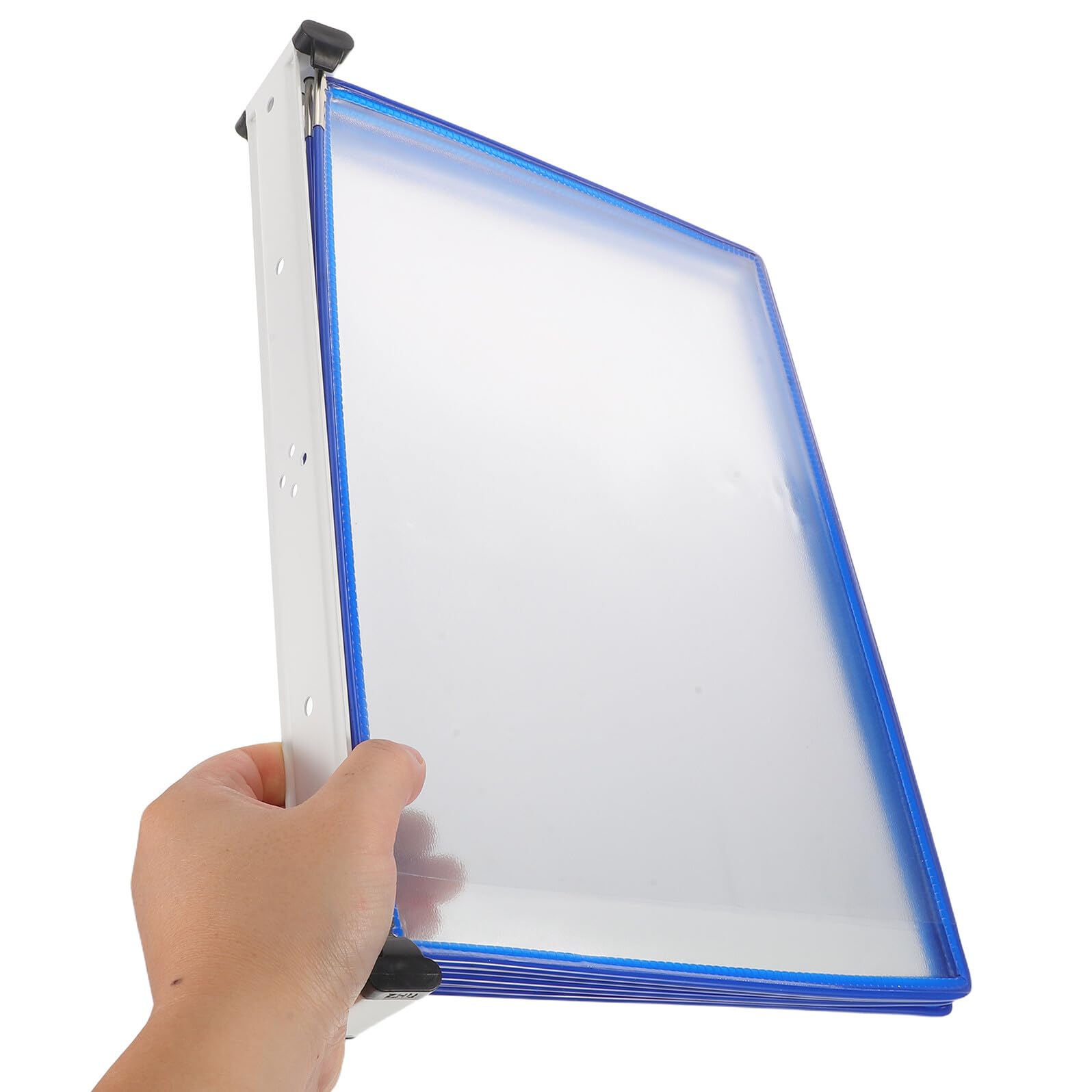 Operitacx Organizador Colgante de Pared Azul Material Hierro y Pvc con 5 Paneles de Exhibición y 10 Bolsillos Construcción Resistente para Reuniones y Estudio en Casa