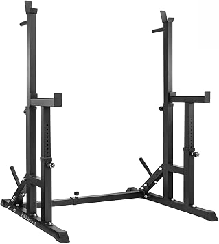 Phoenix Fitness Adjustable Squat Rack   Heavy-Duty Squat Stand with Safety Spotters for Weightlifting & Strength Training   Barbell Rack for Bench Press & Home Gym Workouts