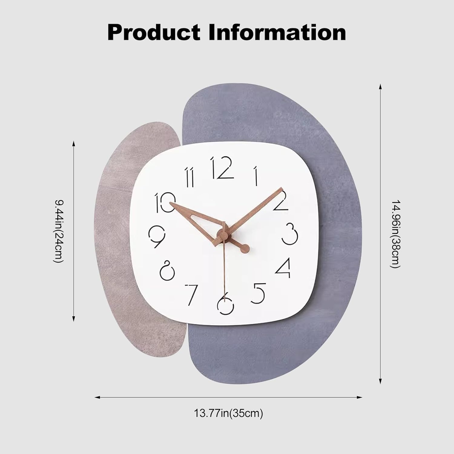 Ergocar Wall Clock, Art Decoration Modern Home Decoration Living Room Battery Power Supply Mute Wall Clock is Easy to Read Suitable Living Room, Bedroom, Office