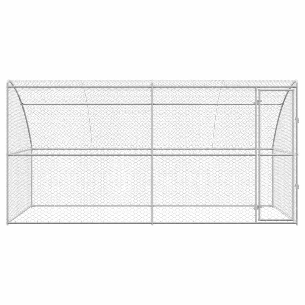 Juego de 2 perreras de acero galvanizado, 4 x 2 x 2 m, resistente a la intemperie, protección y seguridad para cachorros y mascotas en el jardín, con sistema de cerrojo con cerradura y techo