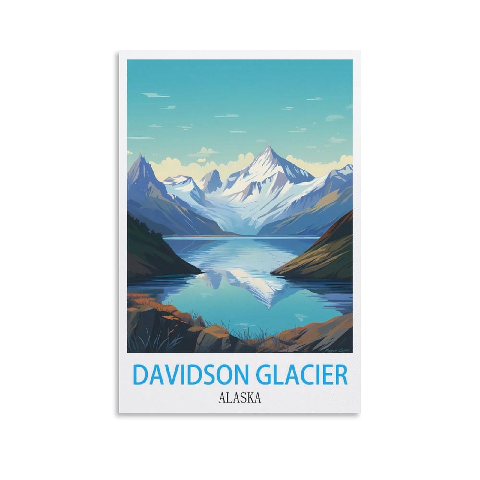 Metal Sign Tin Sign,Davidson Glacier Alaska,Cave Signs Art Plaque Poster Wall Decor for Home Kitchen Bar Club Coffee Shop Orchard Decoration 30x40cm